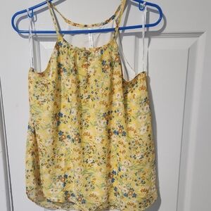 Floral Yellow Sleeveless Top